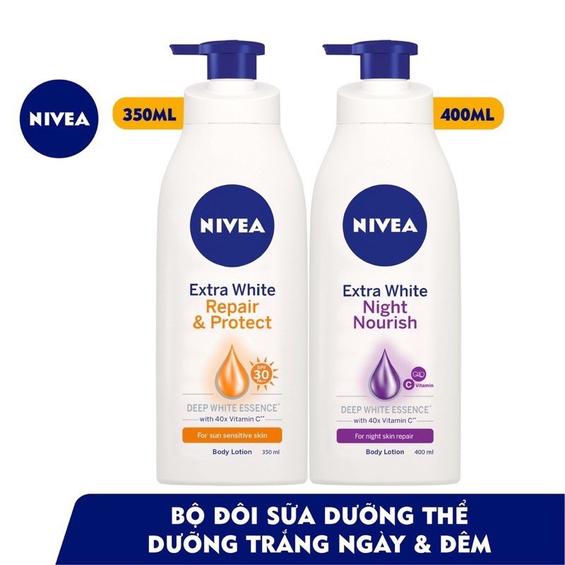 COMBO 2 chai  SỮA DƯỠNG THỂ DƯỠNG TRẮNG GIÚP PHỤC HỒI 400ml và  CHỐNG NẮNG SPF30 350ml