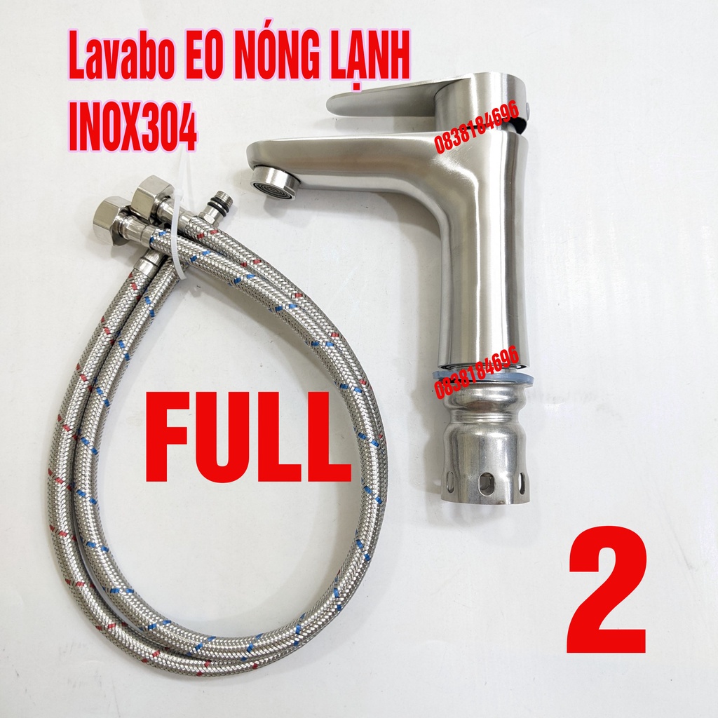 Vòi chậu rửa (lavabo) nóng lạnh Inox 304