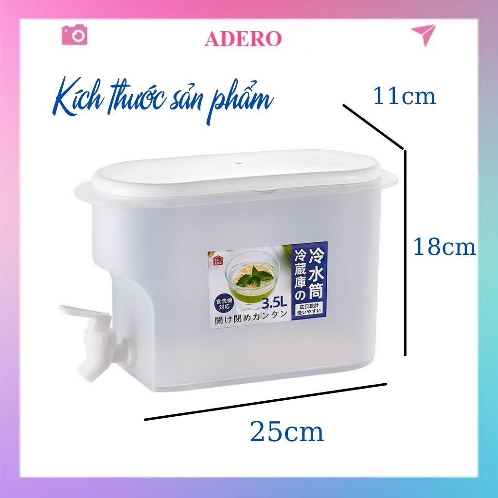 bình đựng nước có vòi ADERO trong suốt để tủ lạnh 3.5l tiện lợi AD60