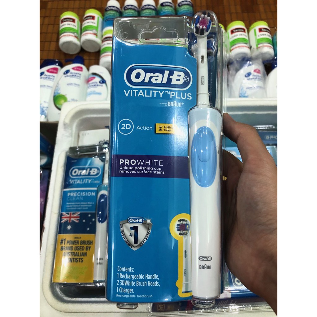 Bàn chải đánh răng trẻ em Oral-B Vitality tự động chính hãng, làm sạch răng, chống mảng bám, viêm nướu