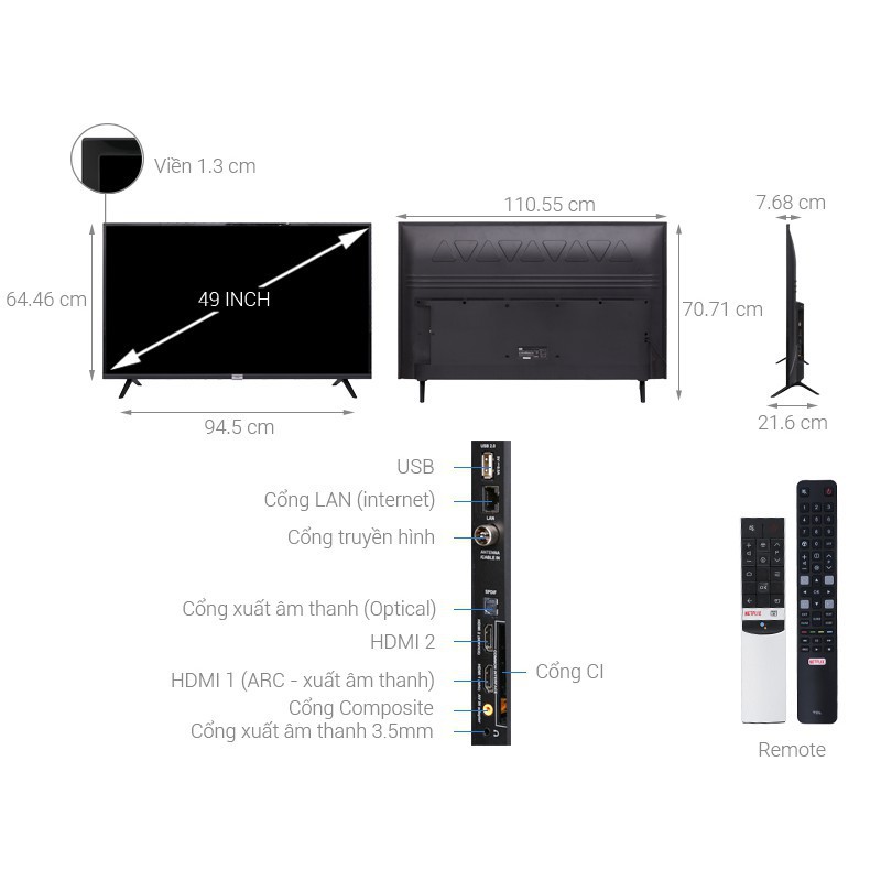 Tivi TCL 43 inch Smart L43S6500 | BigBuy360 - bigbuy360.vn
