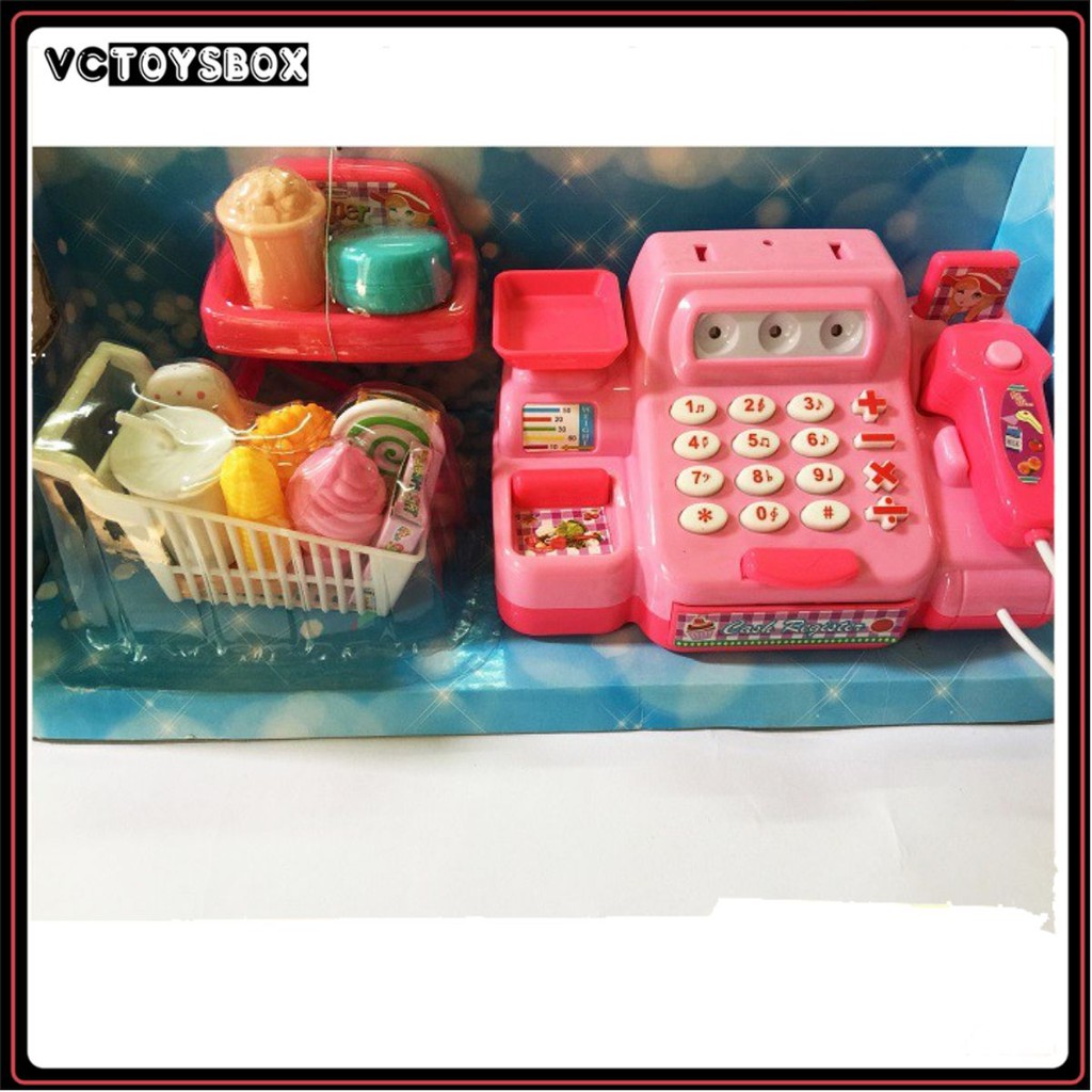 Đồ Chơi Máy Tính Tiền Siêu Thị Hello Kitty Màu Hồng Kèm Phụ Kiện Đa Dạng, Nhựa An Toàn, Màu Sắc Sinh Động