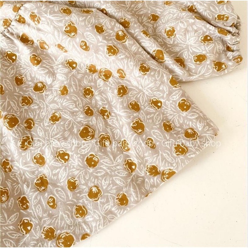 Áo thô mềm hoa nhí vintage cho bé gái style Hàn quốc