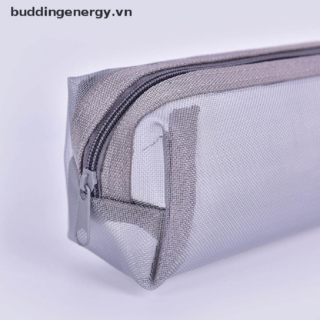 Túi đựng bút/ đồ trang điểm trong suốt có khóa kéo tiện dụng cho học sinh