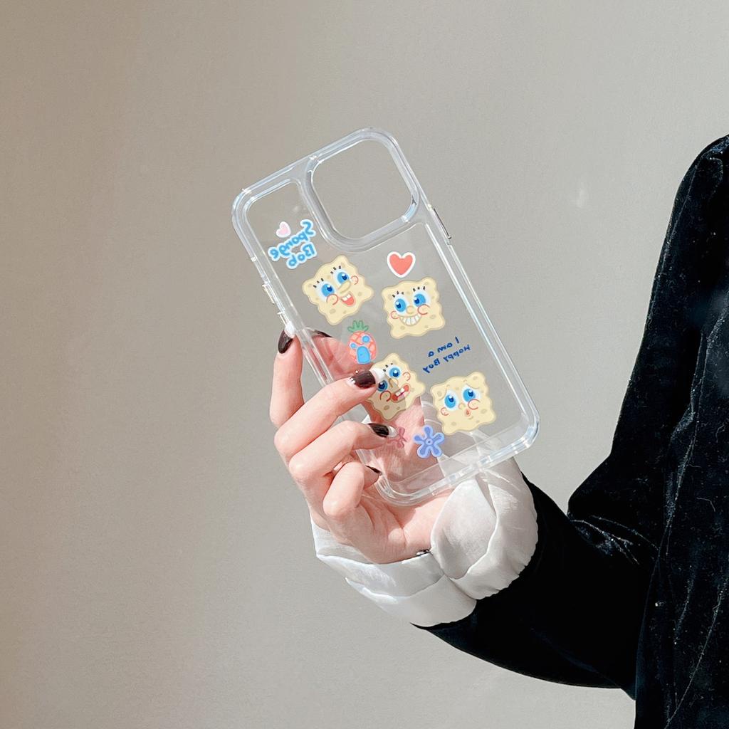 Ốp Điện Thoại Acrylic Trong Suốt Hình SpongeBob Cho IPhone 13Promax 12 11 X Xs Max XR
