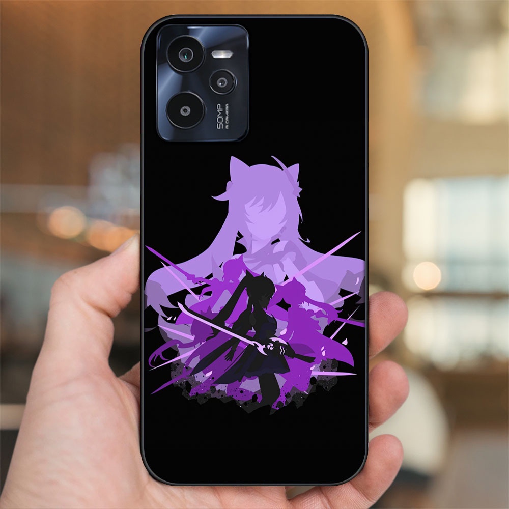 Ốp lưng Realme C35 viền đen in hình Keqing Genshin Impact