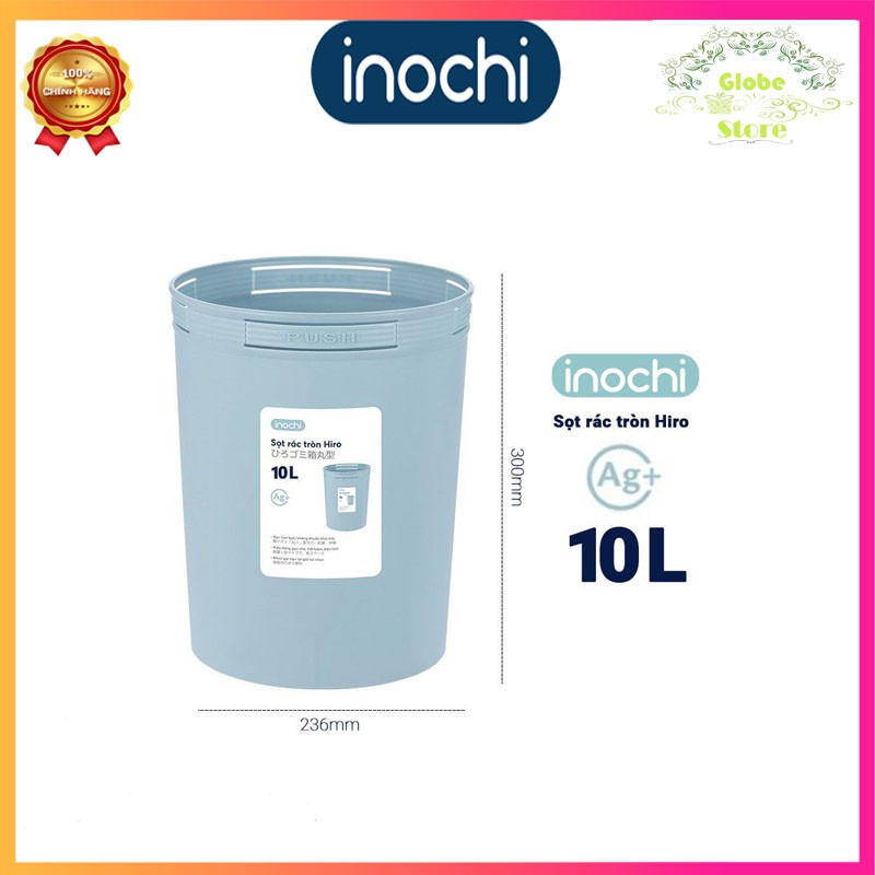 Sọt Đựng Rác Dạng Tròn Có Mắc Cài Túi HIRO INOCHI 5L-10L-15L