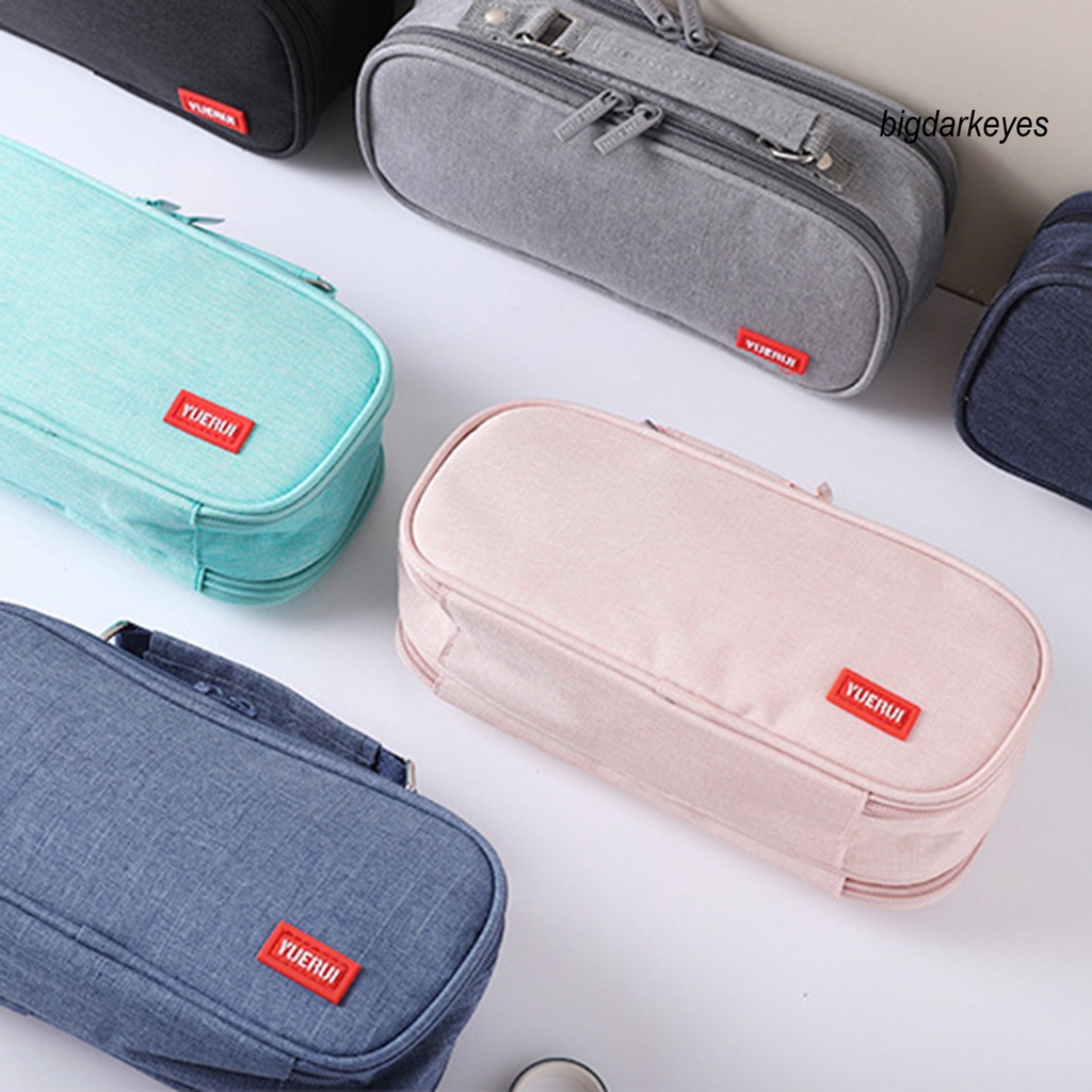 Túi Đựng Bút Chì Bằng Vải Bạt Sức Chứa Lớn Với Tay Cầm Dễ Mang Theo Cho Trường Học