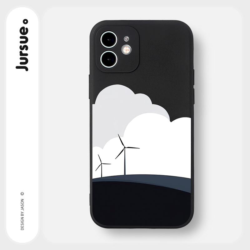 Ốp lưng JURSUE mềm viền vuông hình dễ thương đẹp Cho iPhone 14 13 12 11 Pro Max SE 2020 X XR XS 8 7 ip 6S 6 Plus Y2252