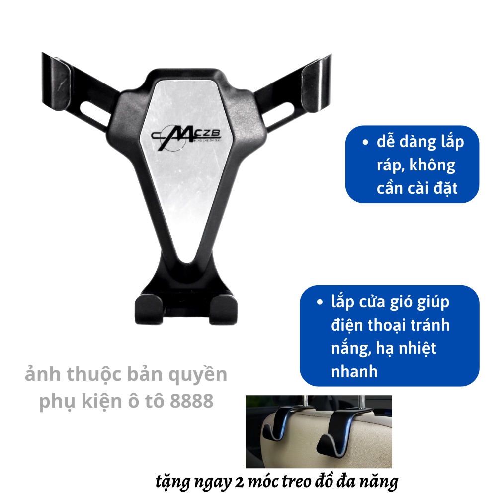 [Ảnh Thật] Giá đỡ điện thoại trên ô tô 8888 thông minh, gắn cửa gió, hút chân không, đế dính siêu chắc chắn