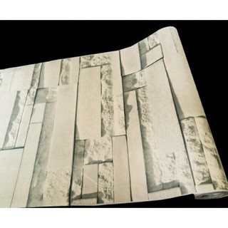 Decal giấy dán tường giả đá 3D khổ rộng 45cm