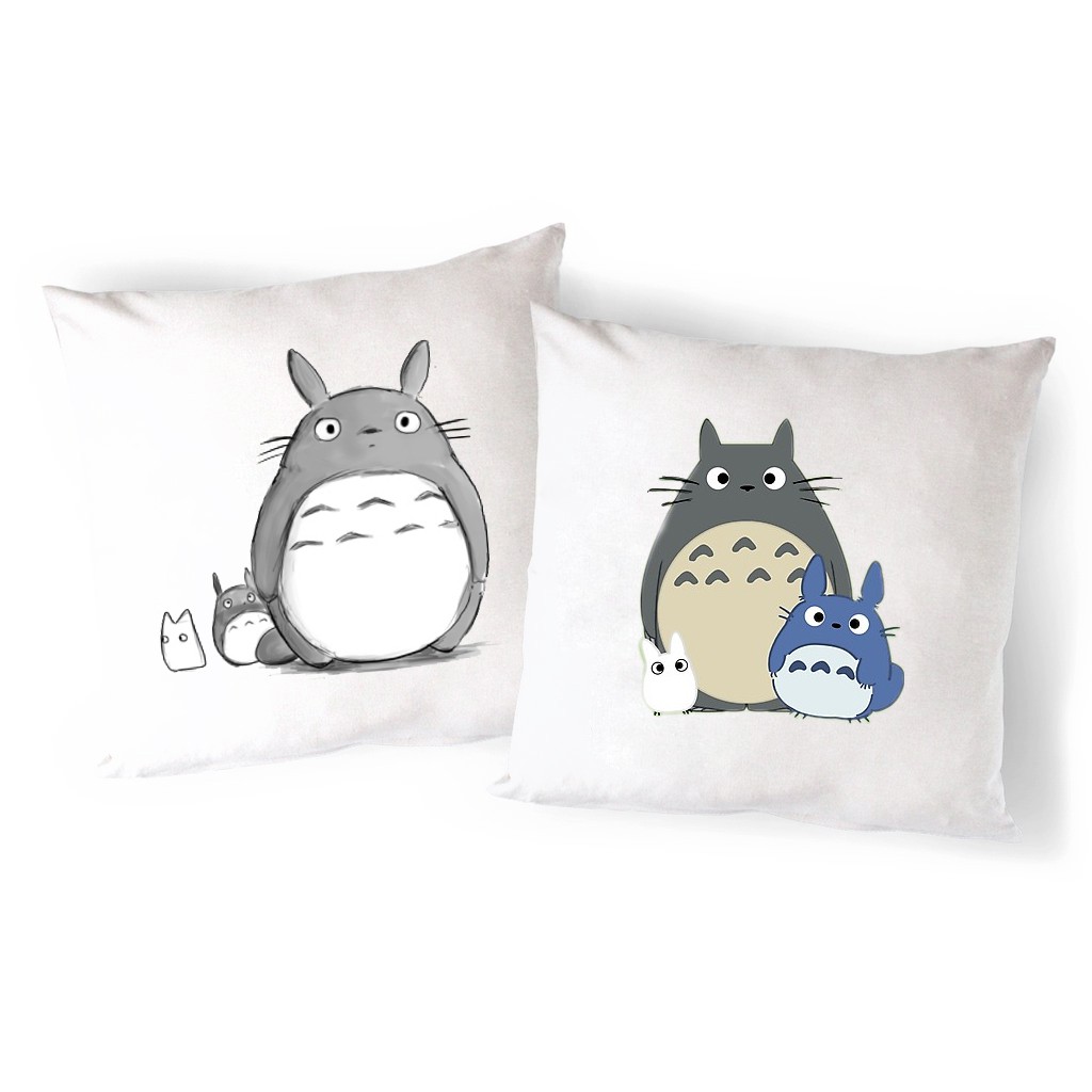 Gối Sofa totoro VGI13 gối in 2 mặt Gối Tựa lưng Sofa Gối vuông Gối Trang Trí vải canvas 45x45cm