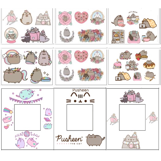 sticker pusheen cắt rời size to SCI6 có bao giấy cute dễ thương bullet journal