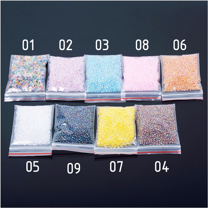 1200 hạt cườm tròn 2mm DIY nhiều màu trang trí