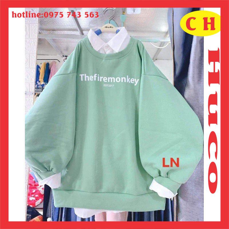 áo hodi thời trang thu đông nam nữ - áo sweater thefire - form thụng unisex freesize ulzzang giá rẻ nhất áo dày tay