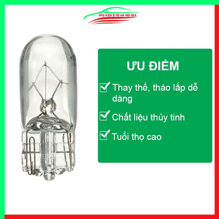 Bóng Đèn Halogen T10 12V 10W 1 Tóc Chân Cắm