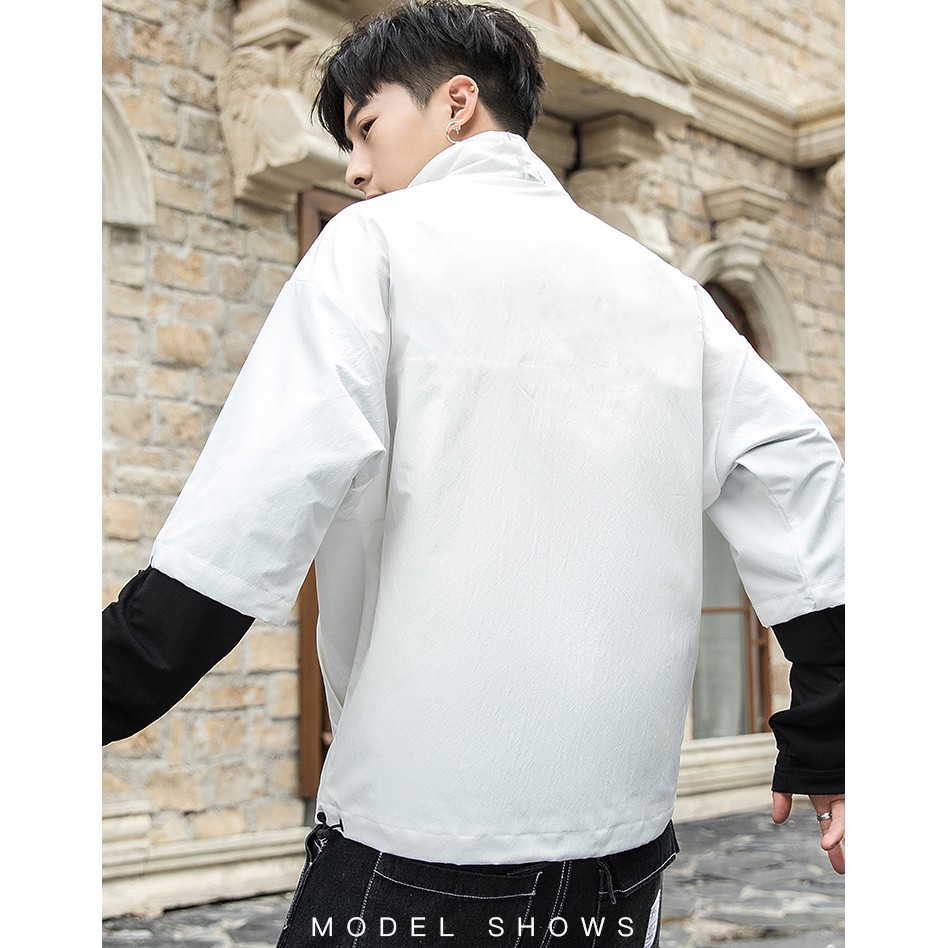 Áo Hoodies Chui Đầu Nam Nữ Tay Dài Giả Hai Lớp Phối Khóa Cổ ERDU Phong Cách Thời Trang Zenkocs3 MEN TOP 094