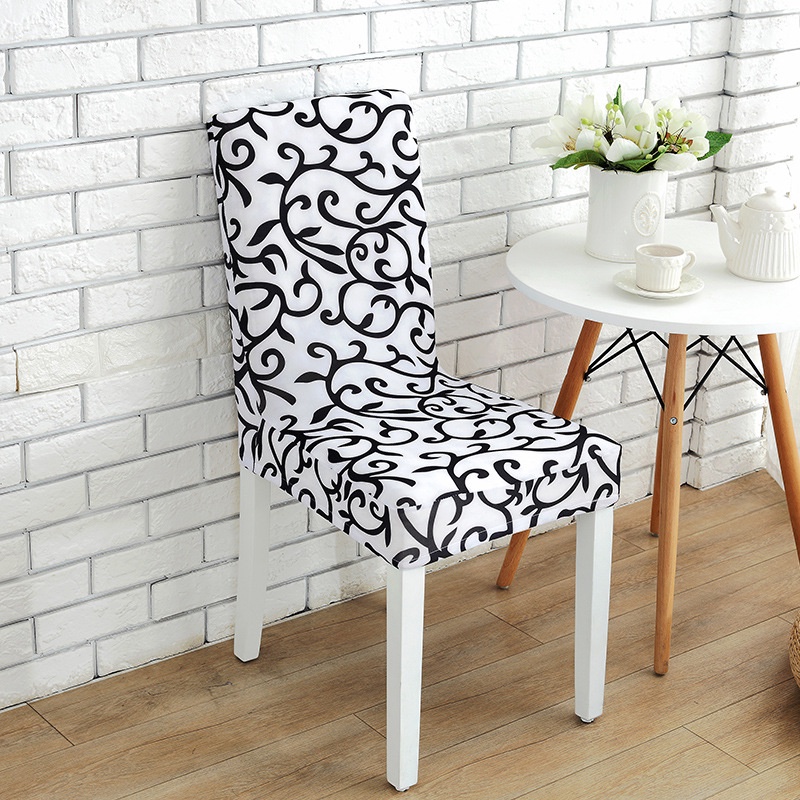 [ European-style Elastic Dining Chair Cover ][ Hotel Home Wedding  Restaurant Chair Cover ][ Anti-dirty Detachable Seat Cover ]