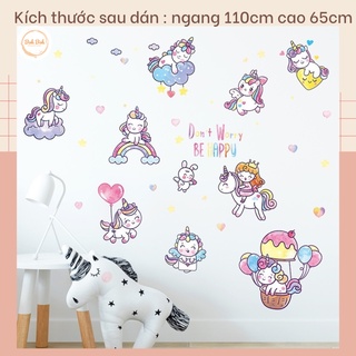 Decal dán tường Pony bóng bay A86 - Decal dán tường Hàn Quốc