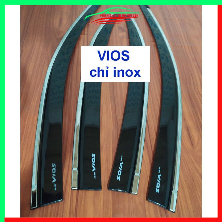 Vè che mưa ô tô Vios 2019-2020 chỉ inox