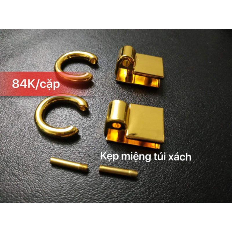 Kẹp miệng túi xách cao cấp mạ màu vàng 24k (giá 1 cặp)