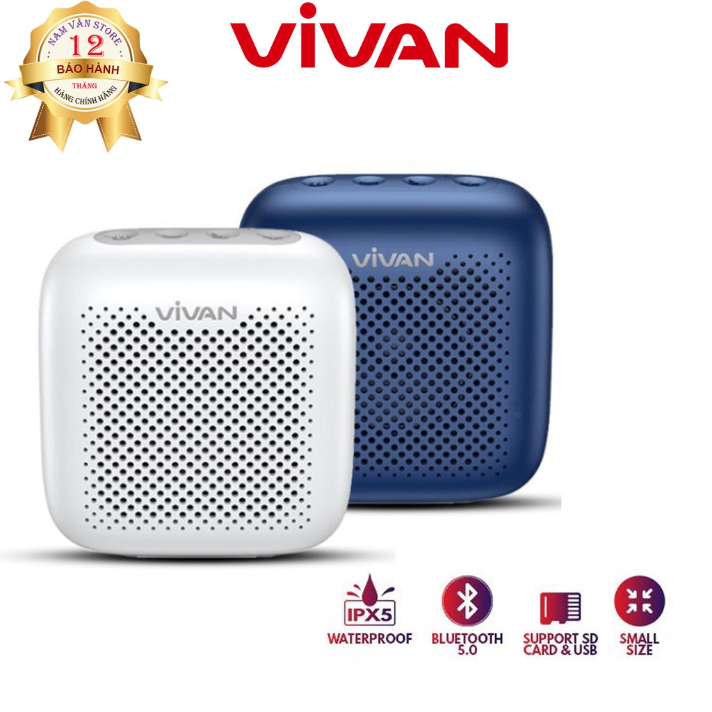 Loa Bluetooth 5.0 VIVAN VS1 - Chống Nước IPX5 - Công Suất 5W - Hàng Chính Hãng