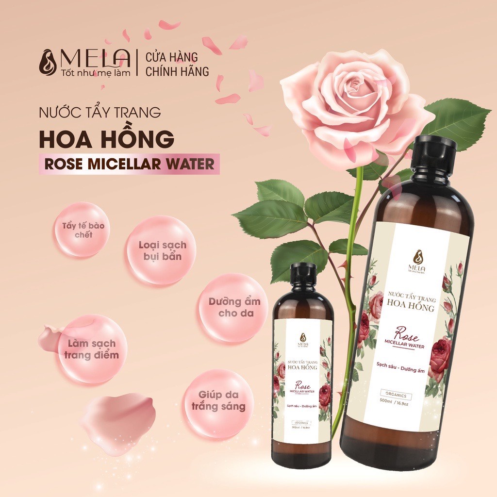 Nước Tẩy Trang Hoa Hồng MELA 50ML