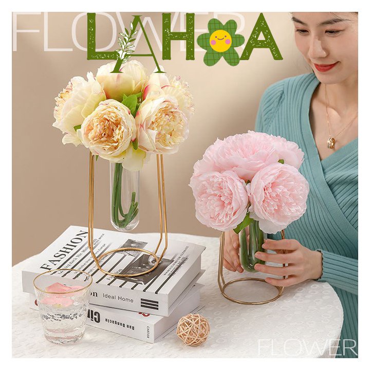 Hoa mẫu đơn giả decor trang trí để bàn chụp ảnh phòng khách đẹp LÁ HOA DECOR SET21