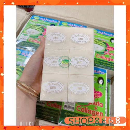 Xà phòng cám gạo Thái Lan Jam Rice Milk Soap ( túi 12 viên) - Shop8868