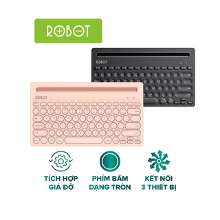 Bàn Phím Đa Năng ROBOT KB10 Kết Nối Không Dây 2.4GHz & Kết Nối Bluetooth Thiết Kế Nhỏ Gọn Có Khe Giá Đỡ Điện Thoại