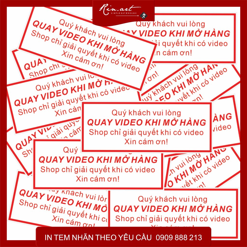 500 TEM DÁN QUAY VIDEO TRƯỚC KHI MỞ HÀNG DÀNH CHO CÁC SHOP GIÁ ƯU ĐÃI CHỐNG THẤM NƯỚC TUYỆT ĐỐI CHẤT LƯỢNG IN NHẬT BẢN
