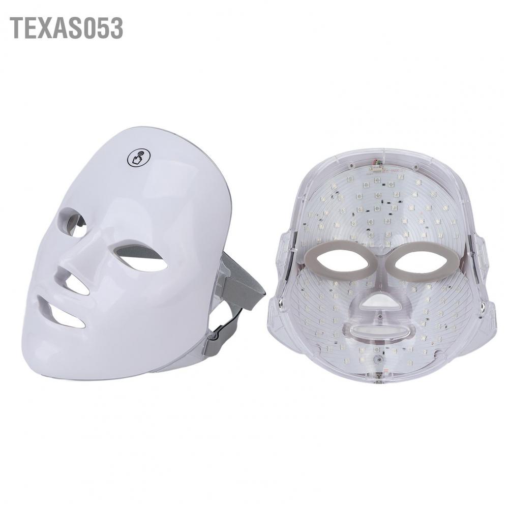 [Hàng HOT] Mặt Nạ Ánh Sáng Sinh Học Mặt Nạ Đèn Led 7 Màu làm trắng săn chắc đẹp điều trị mụn【Texas053】