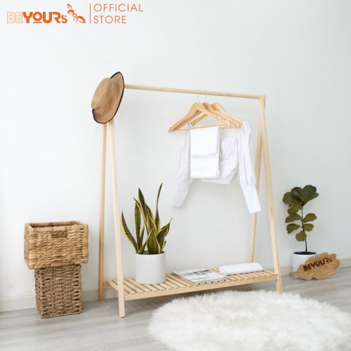 Giá treo quần áo 1 tầng chữ a BEYOURs  A Hanger 1FL gỗ thông nhập khẩu, treo đồ nhiều, chịu lực tốt