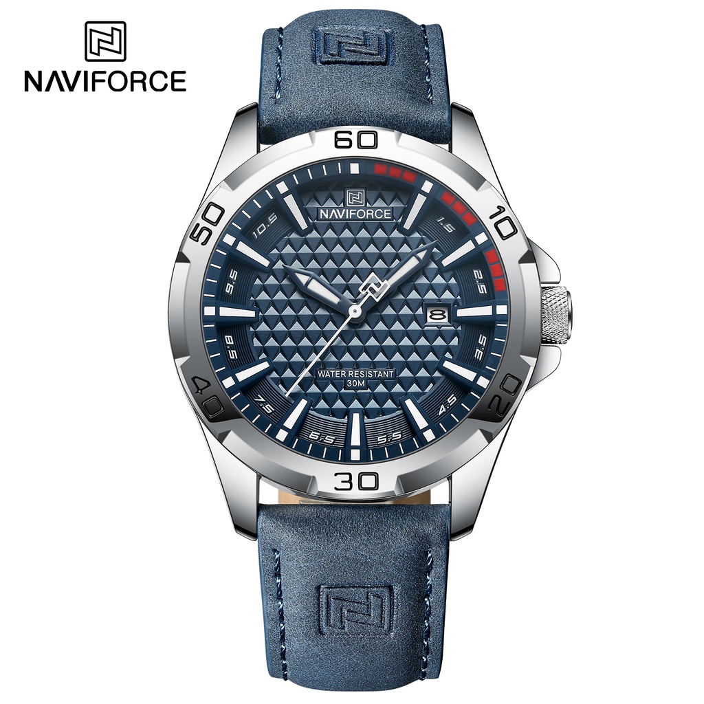 Đồng Hồ Quartz NAVIFORCE Chống Thấm Nước Đa Năng Với Dây Đeo Da 8023