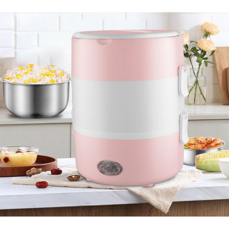 Hộp Cơm Cắm Điện Hâm Nóng Thức Ăn Inox Cao Cấp 3 Tầng Đa Năng