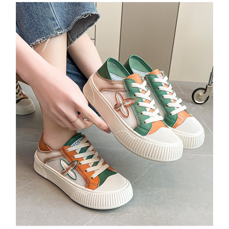 Giày SNEAKER nữ vải lưới thoáng khí đi được thêm kiểu DÁNG SỤC phong cách Hàn Quốc (6612)