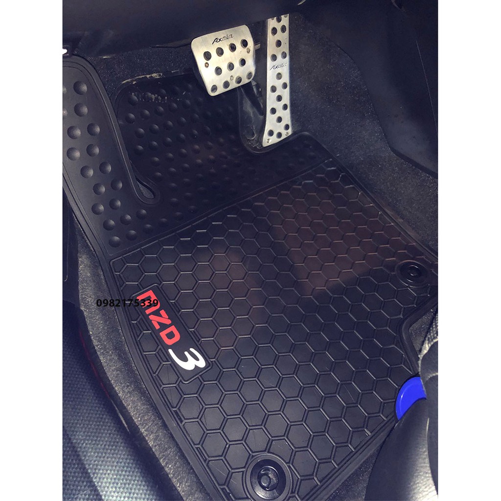 Thảm Lót Sàn Cao Su Xe Mazda 3 2015 đến 2019 Màu Đen Hàng Cao Su Đúc Ko Mùi Chuẩn Form xe dễ dàng vệ sinh lau rửa