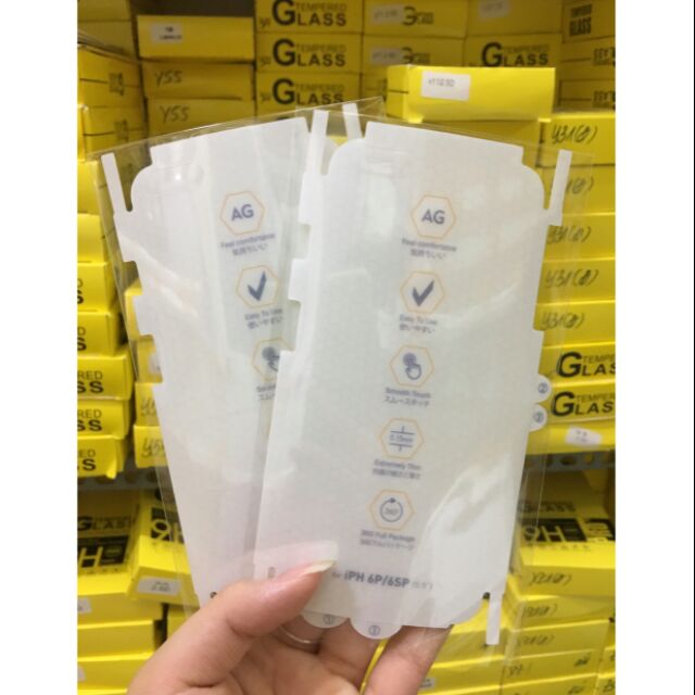 Miếng dán PPF full viền chống vân tay AG cho iPhone 6plus/ 6sPlus (mặt sau)