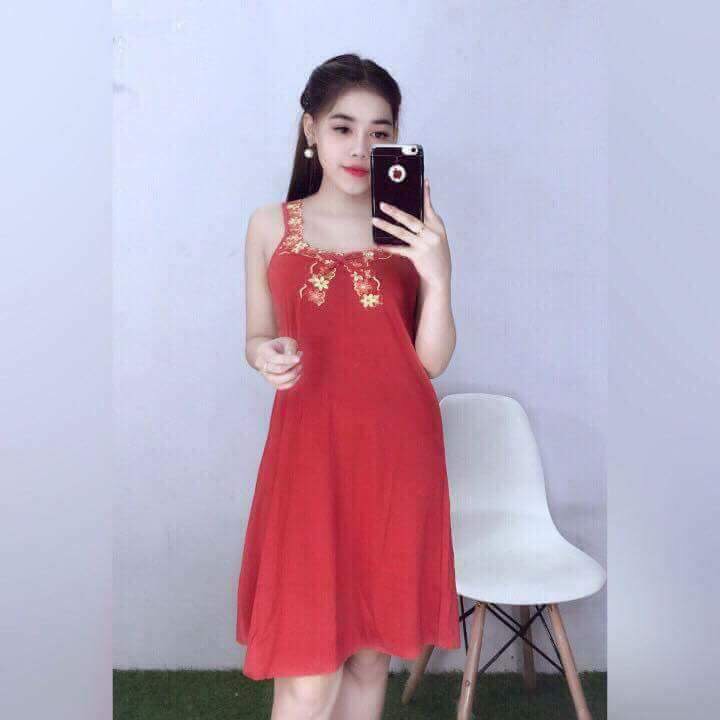 Đầm ngủ thun lạnh phối ren mặc mát  + Đầm Bản Ren Đầm bầuĐầm bảng