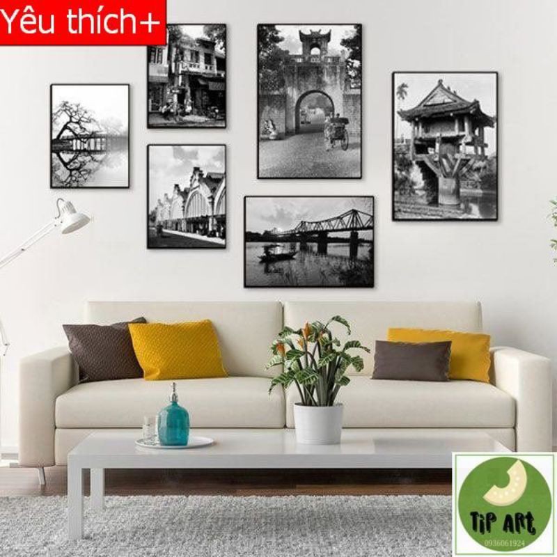 Tranh canvas Hà Nội treo nhà hàng, quán Cafe siêu đẹp giá rẻ, tranh khung gỗ siêu cao cấp