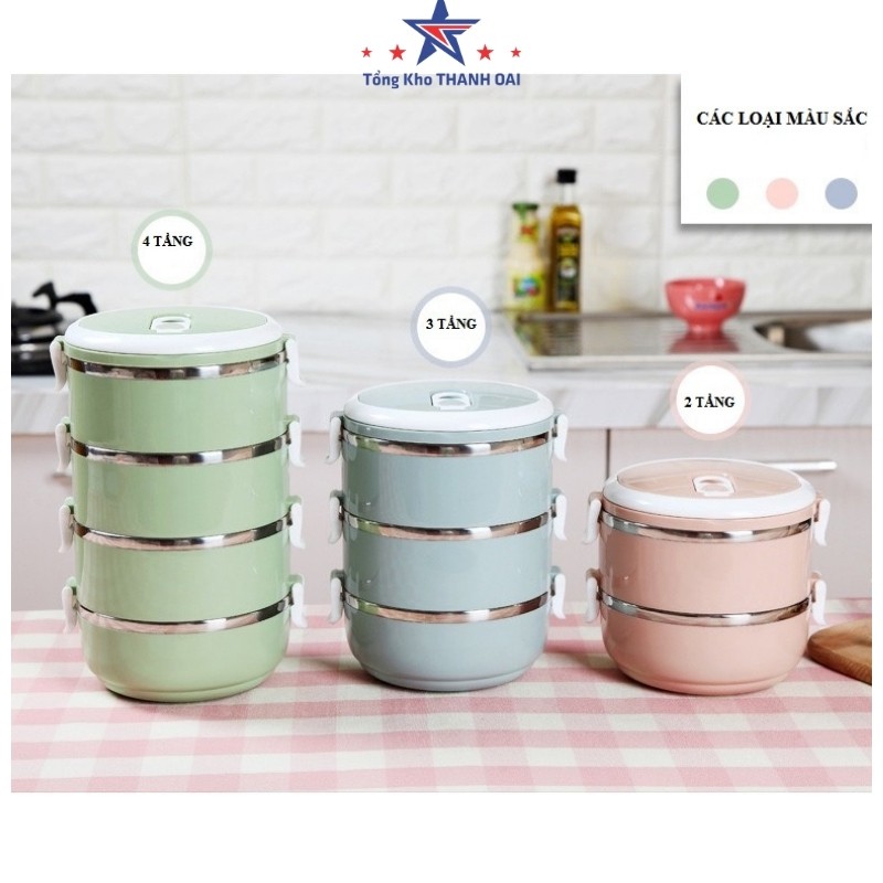 Hộp Đựng Cơm Cặp Lồng Cơm Giữ Nhiệt Lúa Mạch Ruột Inox Chất Lượng Số 1