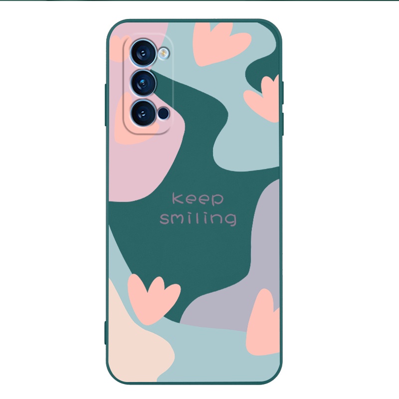 Ốp Điện Thoại Silicon Viền Thẳng Có Dây Đeo Cho oppo reno 4 reno 5 reno 6 reno 3