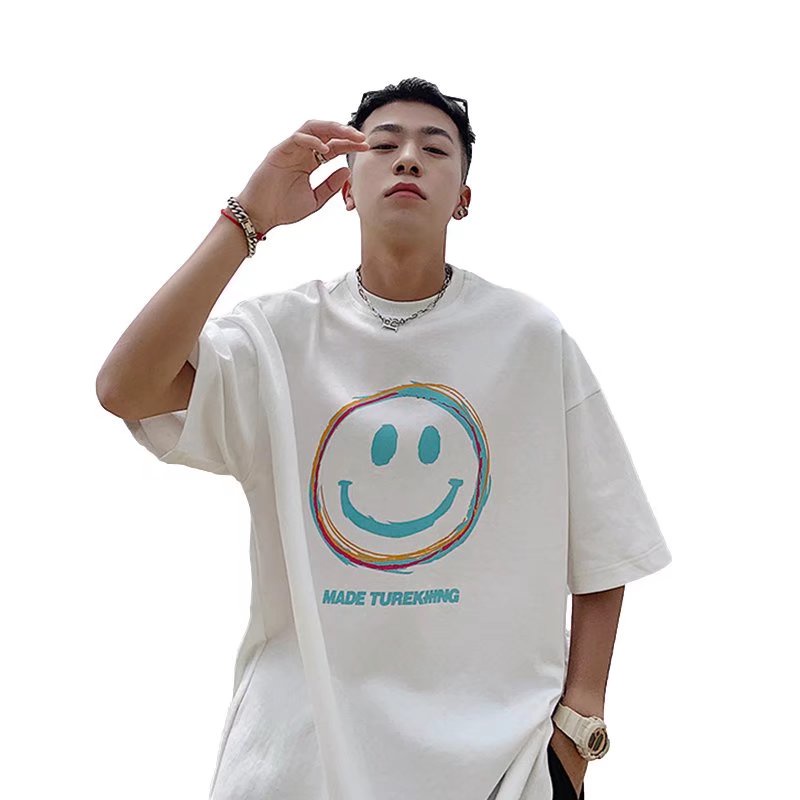 Áo Thun Mùa Hè Dáng Rộng In Chữ Phong Cách Hip Hop Hàn Quốc Có size Lớn M-8XL Cho Nam Giới