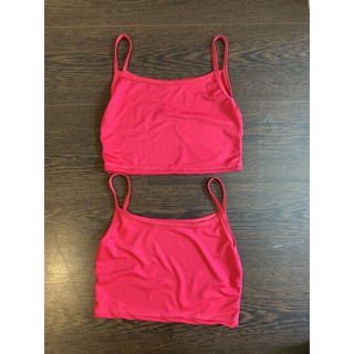 Thanh lý pass áo lót hai dây thun croptop màu hồng hotpink
