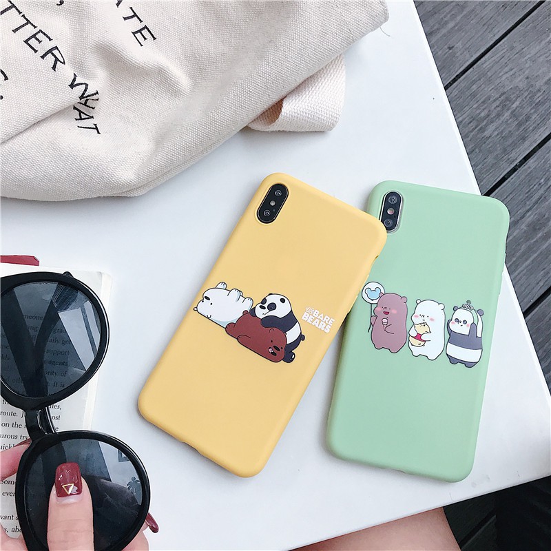 Ốp điện thoại TPU in hình gấu cho Iphone 6 6s 7 8 plus X Xs MAX XR