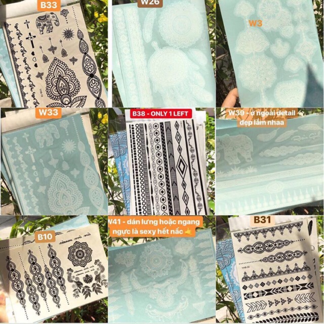 Henna xăm trắng đen