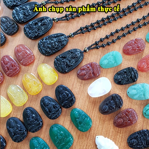 Mặt dây chuyền Phật bản mệnh Văn Thù Bồ Tát Cho Nam Nữ tuổi Mão đá phong thủy may mắn Tặng kèm [Dây + Móc + Hộp]
