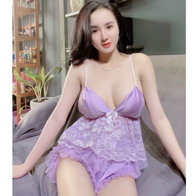Đồ ngủ sexy nữ 💋 Freeship 💋 Đồ ngủ sexy nữ gợi cảm chất lụa satin cao cấp Freesize 40-60kg | BigBuy360 - bigbuy360.vn