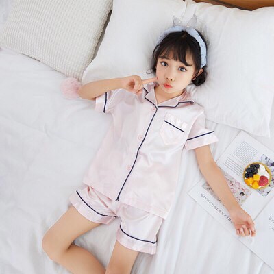 Đồ Ngủ Pijama Lụa Trẻ Em MinChu Cho Bé Trai Bé Gái Mặc Ở Nhà Từ 12 - 34kg - Quần Áo Ngủ Mùa Hè Cho Bé