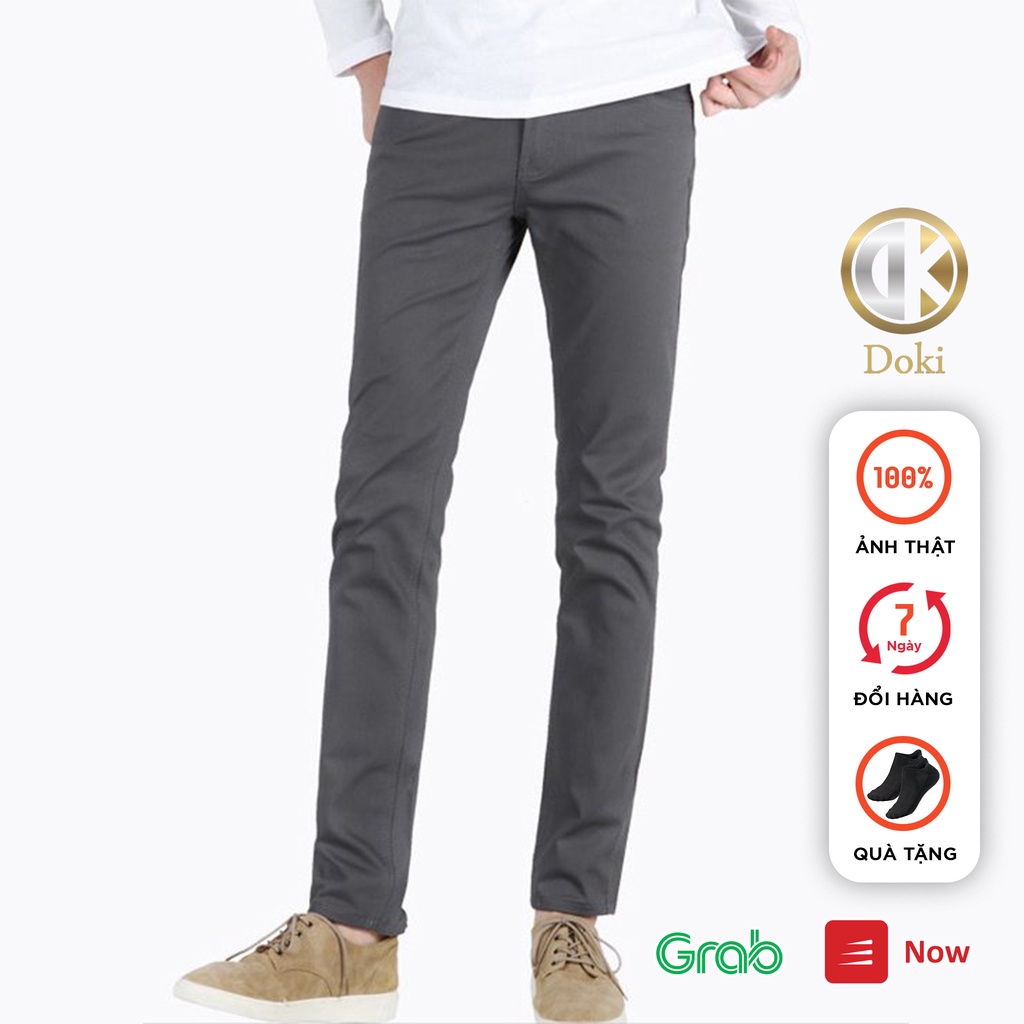 Quần KAKI Jean Màu Ghi KA-07 Quần Kaki Nam Dáng Ôm Đứng, Chất vải co giãn, Lịch sự, Trẻ trung - Doki
